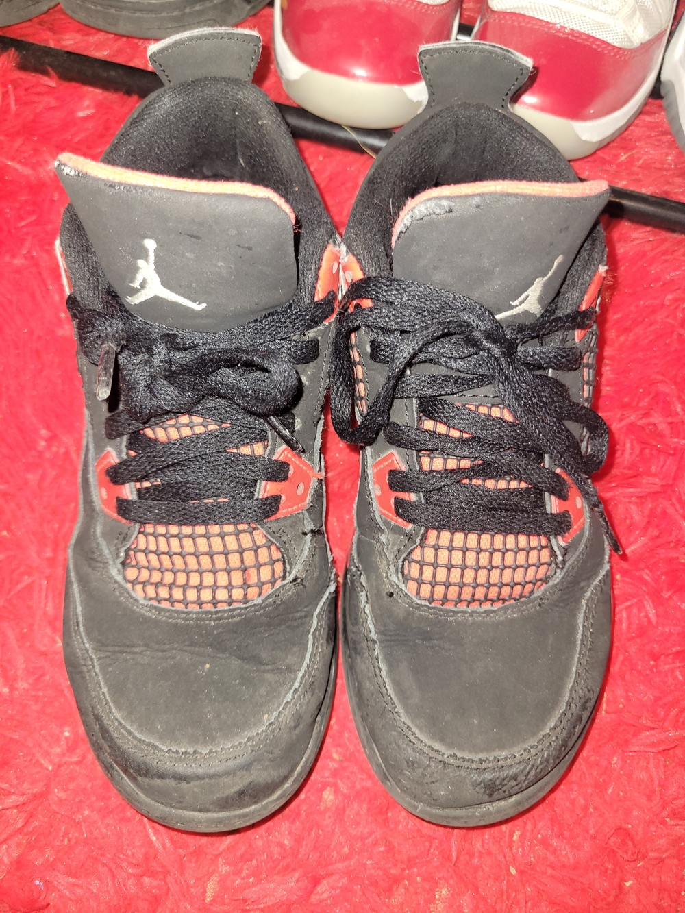 Jordan Kids Black and Red Basketball Sneakers